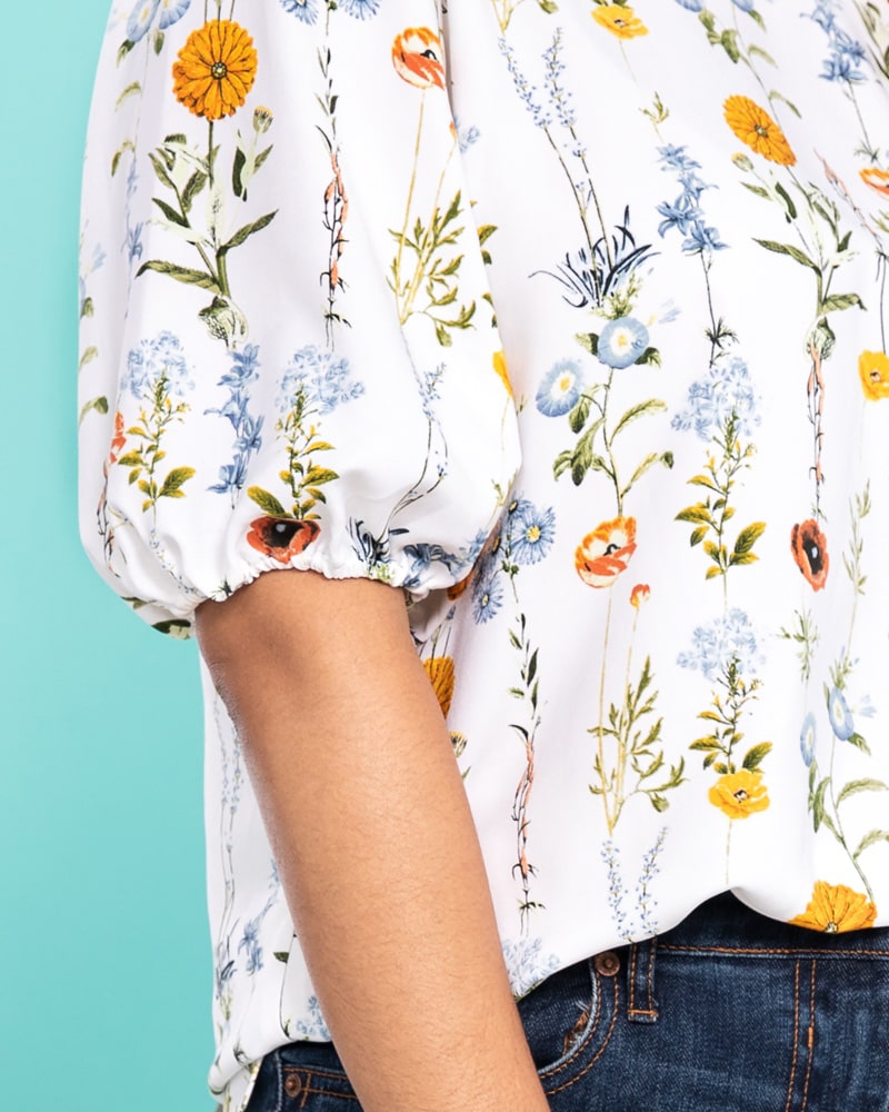 remade april white floral blouse
